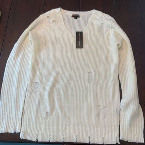 Distressed Vneck Sweater